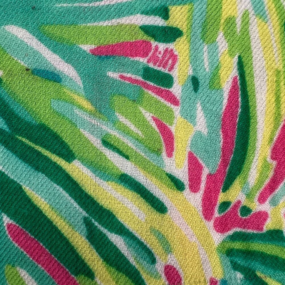 Lilly Pulitzer Palm Leaf  Scarf-Wrap-Swim Cover-Up Multi Color Fringe - Picture 6 of 15